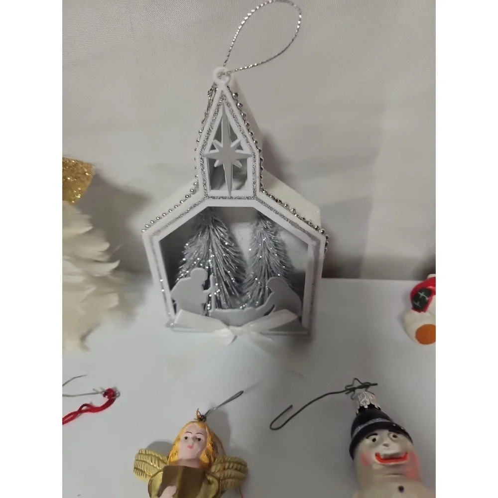 Vintage Christmas Ornaments Lot Of 7 Glass Ornaments